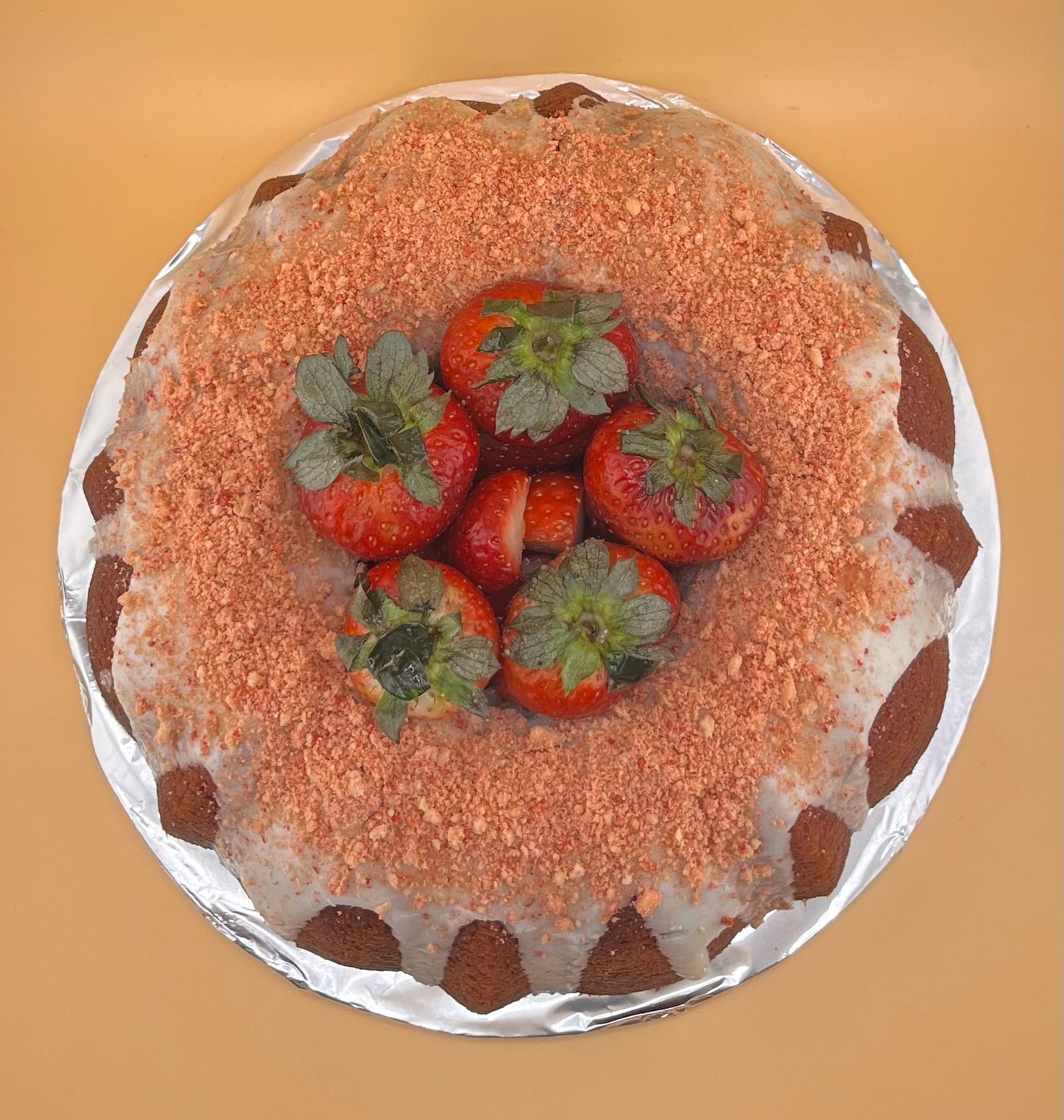 8-inch Strawberry Shortcake Themed Strawberry Cake Bundt
